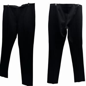 Eileen Fisher Petite Pants PM Black Slim Straight Pull On Stretch Minimalist